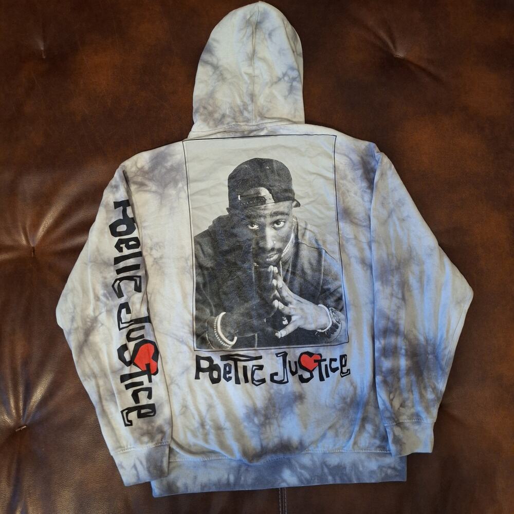 Chemistry Tupac Shakur Poetic Justice Tie Dye Hoodie 2Pac Graphic Sweatshirt - L